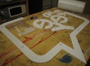 Foam letters and logo with locators